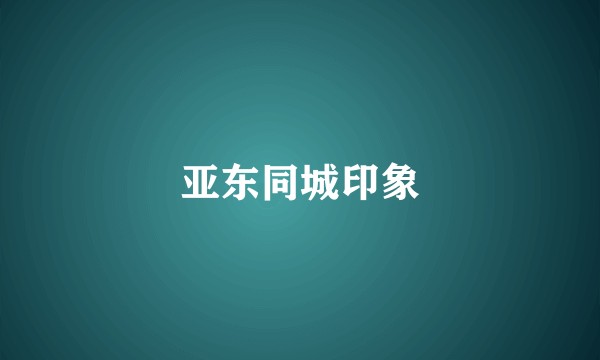 亚东同城印象