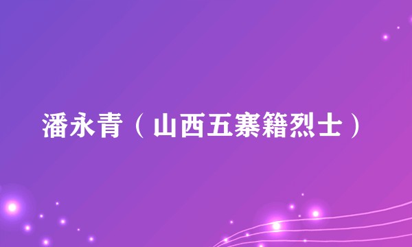 潘永青（山西五寨籍烈士）