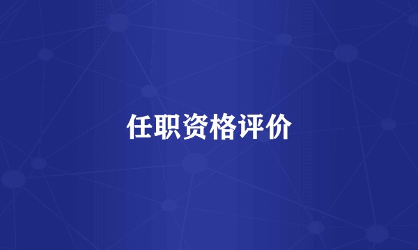 任职资格评价