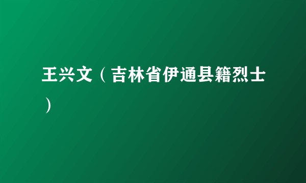 王兴文（吉林省伊通县籍烈士）