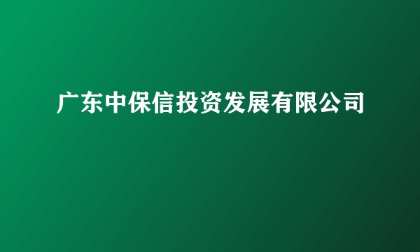 广东中保信投资发展有限公司