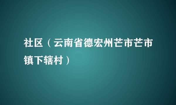 社区（云南省德宏州芒市芒市镇下辖村）