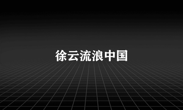 徐云流浪中国