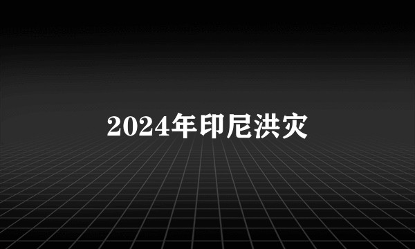 2024年印尼洪灾