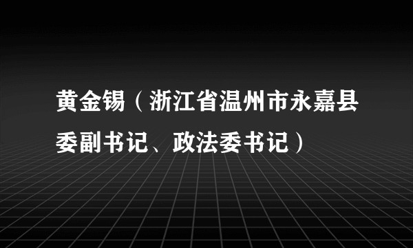 黄金锡（浙江省温州市永嘉县委副书记、政法委书记）