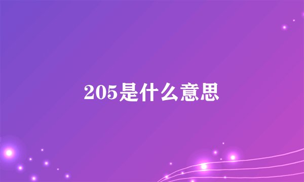205是什么意思