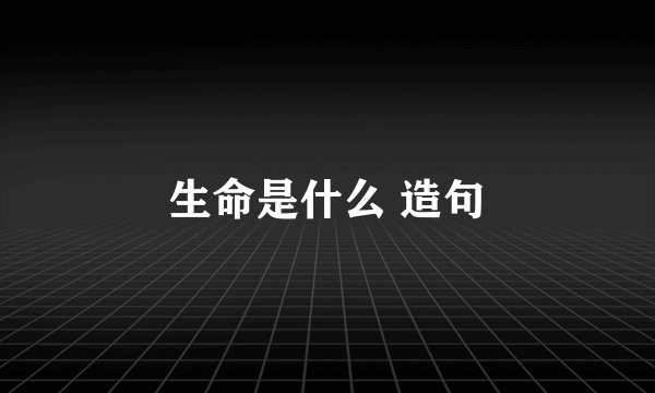 生命是什么 造句