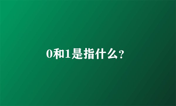 0和1是指什么？