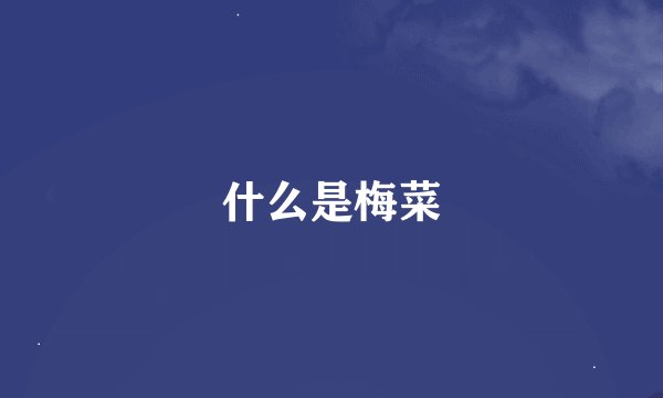 什么是梅菜