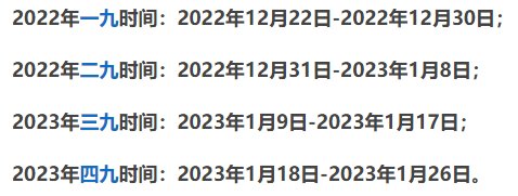 今天数九第几天了2023？