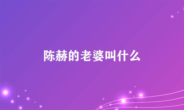 陈赫的老婆叫什么