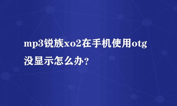 mp3锐族xo2在手机使用otg没显示怎么办？
