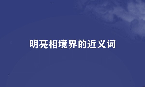 明亮相境界的近义词