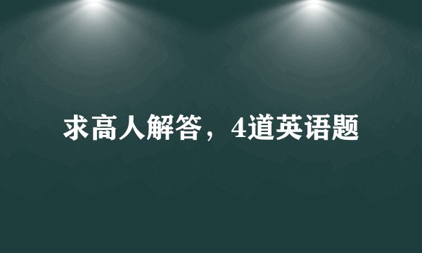 求高人解答，4道英语题