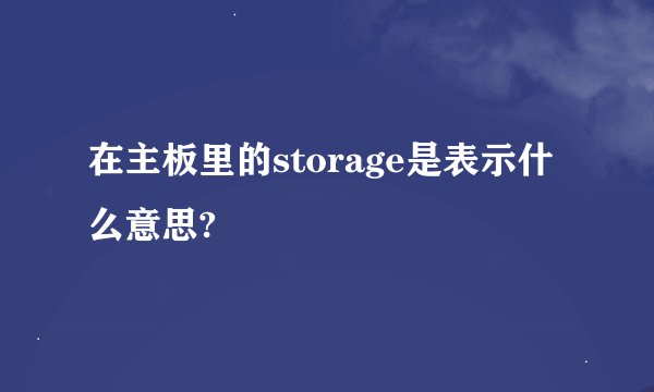 在主板里的storage是表示什么意思?