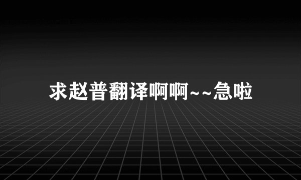 求赵普翻译啊啊~~急啦