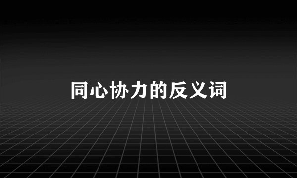 同心协力的反义词