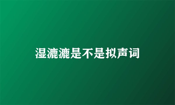 湿漉漉是不是拟声词