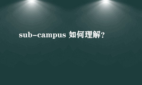 sub-campus 如何理解？