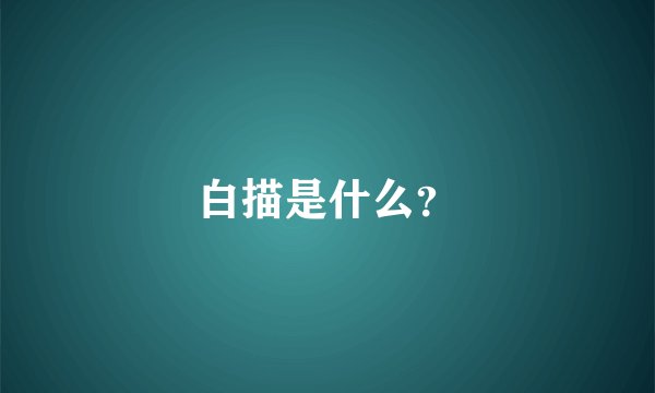 白描是什么？
