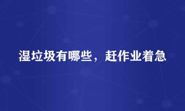 湿垃圾有哪些，赶作业着急