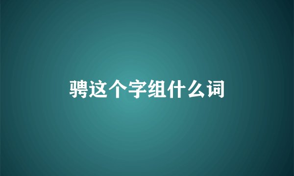 骋这个字组什么词