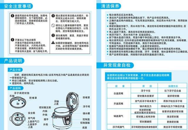 美的电压力锅使用方法图解法