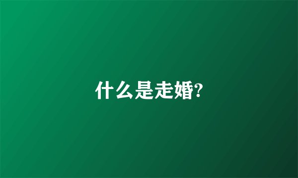什么是走婚?