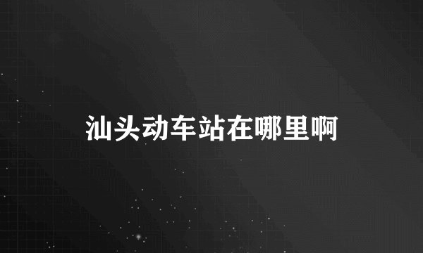 汕头动车站在哪里啊