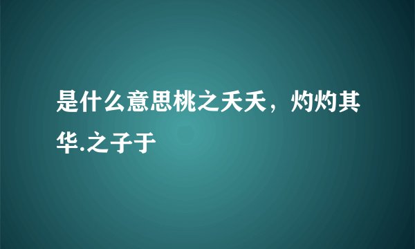 是什么意思桃之夭夭，灼灼其华.之子于