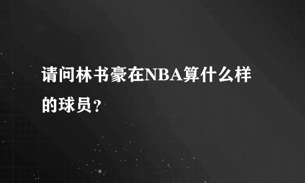 请问林书豪在NBA算什么样的球员？