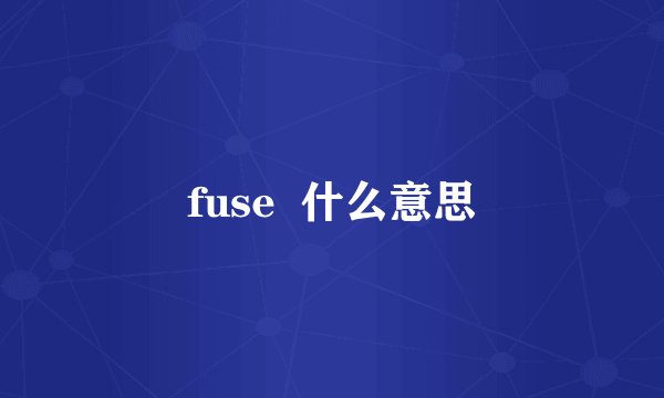 fuse  什么意思