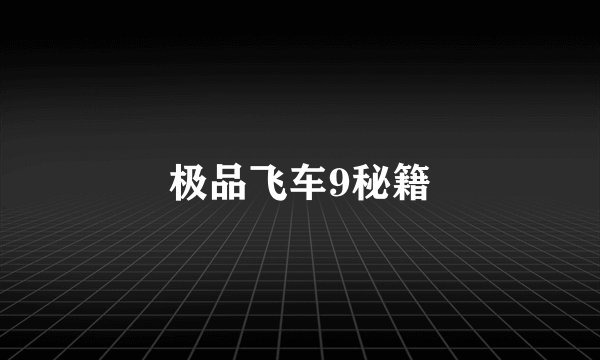 极品飞车9秘籍