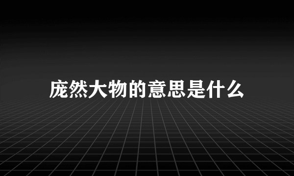 庞然大物的意思是什么