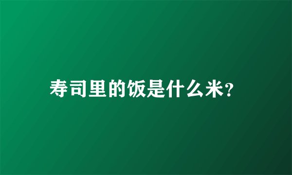 寿司里的饭是什么米？