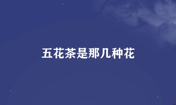 五花茶是那几种花