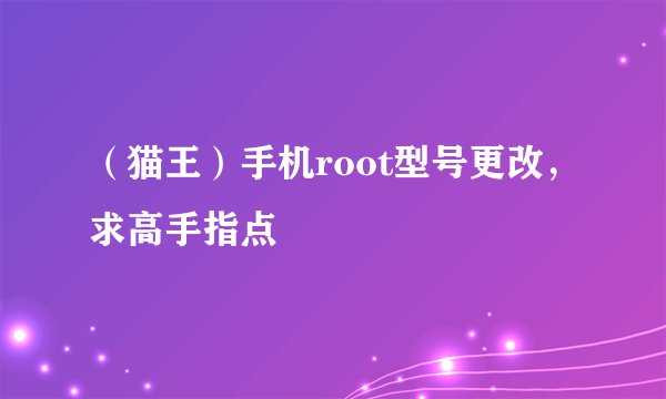 （猫王）手机root型号更改，求高手指点