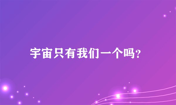 宇宙只有我们一个吗？