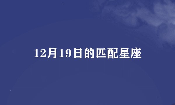 12月19日的匹配星座