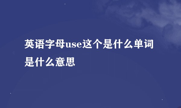 英语字母use这个是什么单词是什么意思