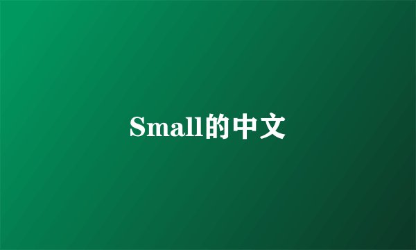 Small的中文