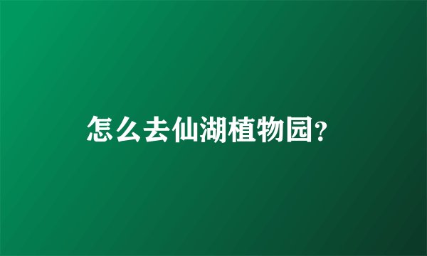 怎么去仙湖植物园？