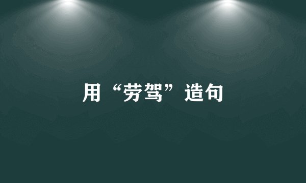 用“劳驾”造句
