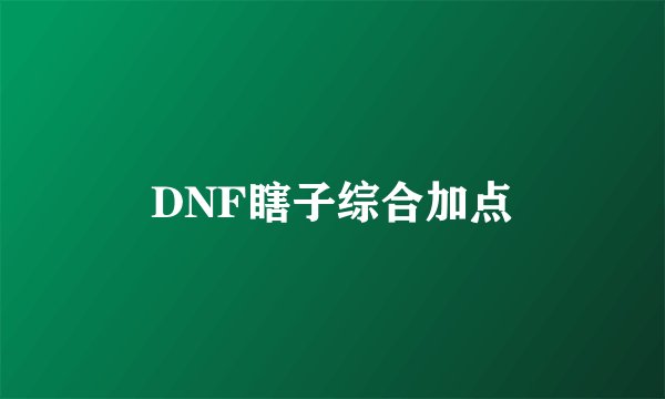 DNF瞎子综合加点