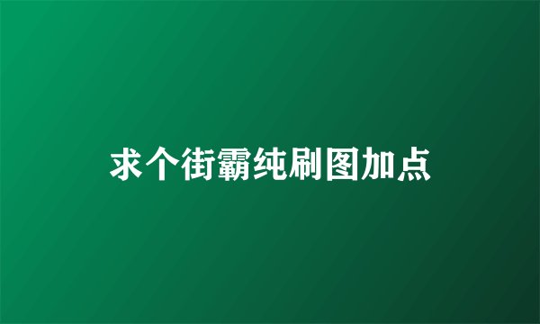求个街霸纯刷图加点