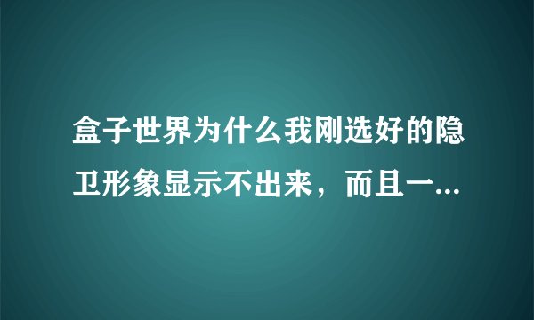 盒子世界为什么我刚选好的隐卫形象显示不出来，而且一到隐卫战斗时就卡了，一般卡到30%左右就不动了
