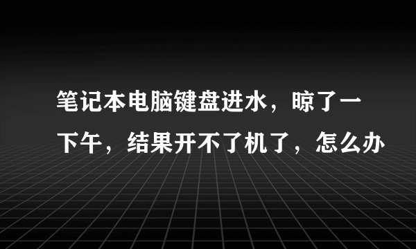 笔记本电脑键盘进水，晾了一下午，结果开不了机了，怎么办