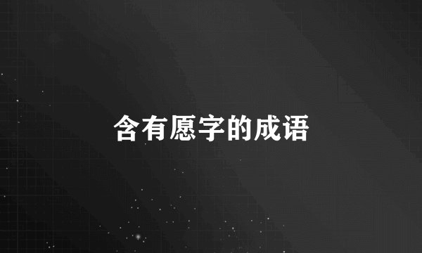含有愿字的成语