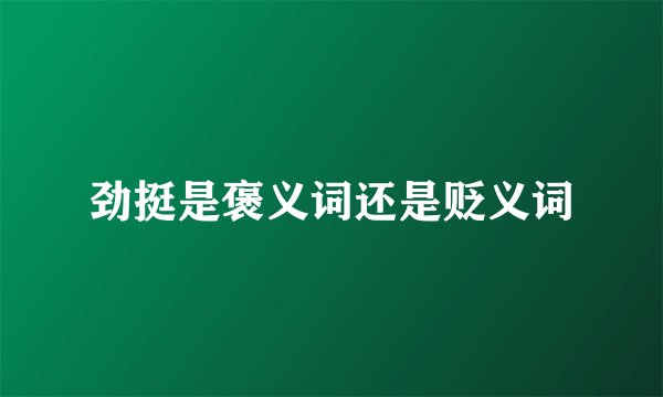 劲挺是褒义词还是贬义词