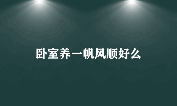 卧室养一帆风顺好么
